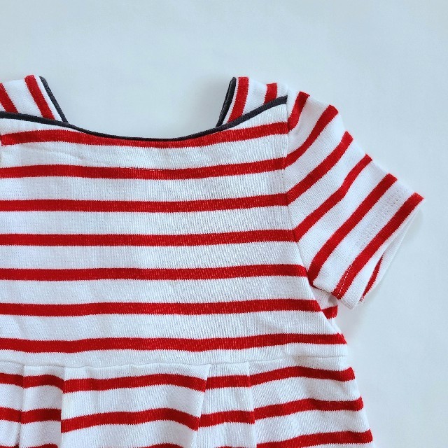 PETIT BATEAU(プチバトー)のpetit bateau プチバトー マリン ワンピース ボーダー 80 90 キッズ/ベビー/マタニティのベビー服(~85cm)(ワンピース)の商品写真