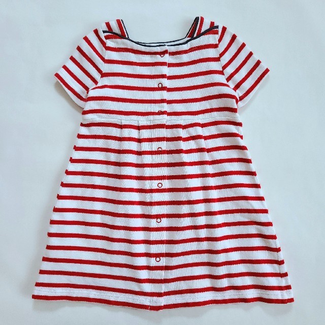 PETIT BATEAU(プチバトー)のpetit bateau プチバトー マリン ワンピース ボーダー 80 90 キッズ/ベビー/マタニティのベビー服(~85cm)(ワンピース)の商品写真