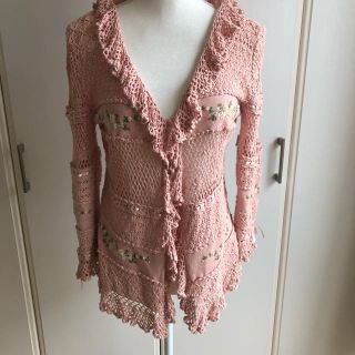 ピンクハウス(PINK HOUSE)のピンクハウス　花刺繍カーディガン(カーディガン)