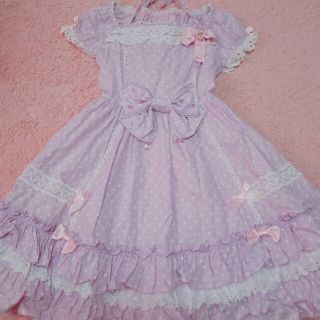 アンジェリックプリティー(Angelic Pretty)のドットワンピース(ラベンダー)(ひざ丈ワンピース)