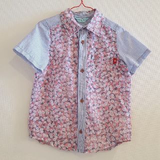 ハッカキッズ(hakka kids)の美品　hakka kids フラワー柄シャツ(ブラウス)