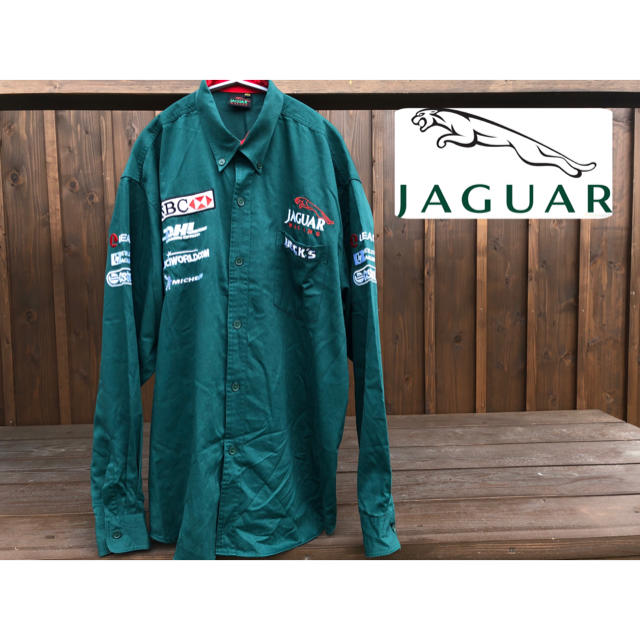 レア　jaguar racing 企業　ピットシャツ　ワークシャツ　刺繍