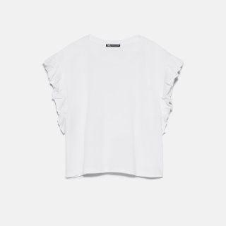 ザラ(ZARA)のZARA/ﾌﾘﾙ付TｼｬﾂM新品(Tシャツ(半袖/袖なし))