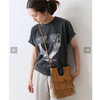 フレームワーク(FRAMeWORK)のANINE BING LILI TEE-WASHED BlackイーグルTシャツ(Tシャツ(半袖/袖なし))