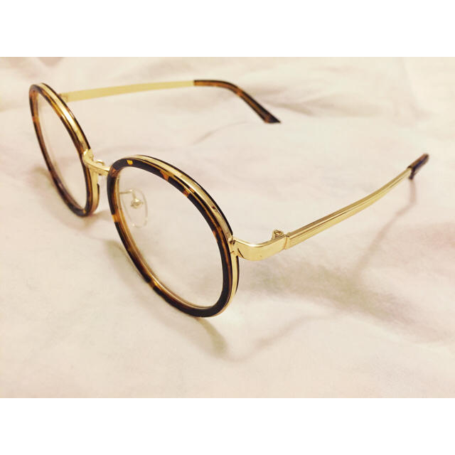 JEANASIS(ジーナシス)のべっ甲 サークル メガネ ゴールド レディースのファッション小物(サングラス/メガネ)の商品写真