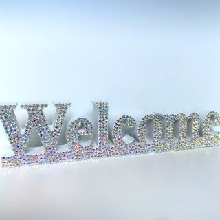 welcomeオブジェ　welcomeボード　オーロラストーン　結婚式(ウェルカムボード)