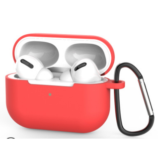 airpods proケース エアーポッズ シリコン 耐衝撃 レッド(その他)