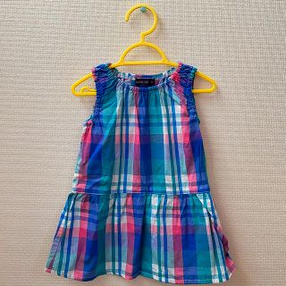 ベビーギャップ(babyGAP)のANIMAL KID☆グラデーションチェックサマーワンピース 90cm(ワンピース)