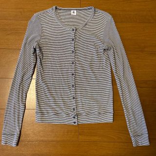 プチバトー(PETIT BATEAU)のプチバトー　ボーダー　カーディガン(カーディガン)