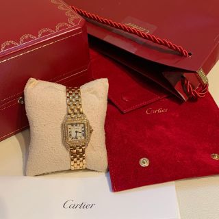 カルティエ(Cartier)のカルティエ クォーツパンテール 腕時計 純正ダイヤ(腕時計)