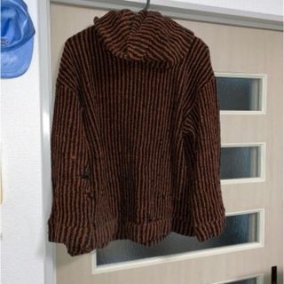 シャリーフ(SHAREEF)のSHAREEF MOLE STRIPE PULLOVER ネックウォーマー付き(ニット/セーター)