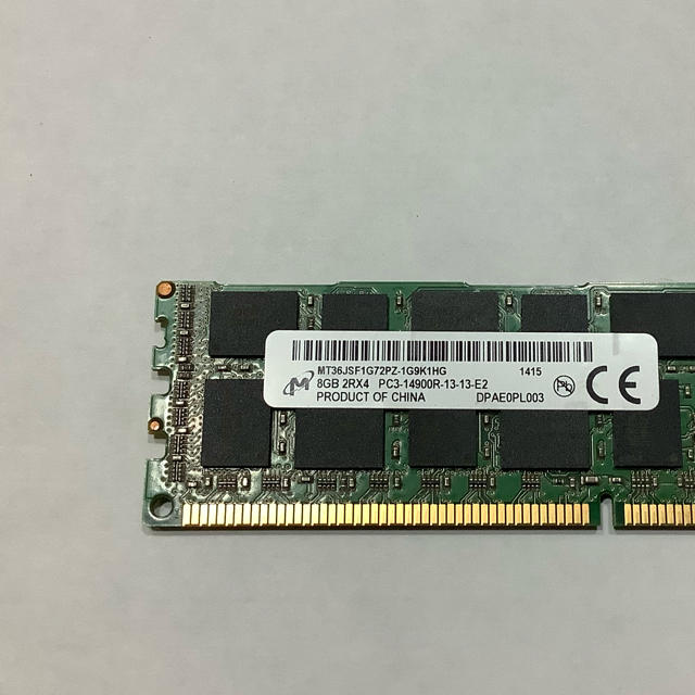 【新古品】メモリ8G×2枚　PC3-14900R (DDR3 1866MHz)