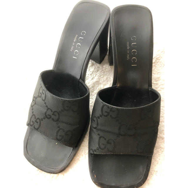 Gucci(グッチ)のGUCCIグッチのミュール(used品)黒6B レディースの靴/シューズ(ミュール)の商品写真