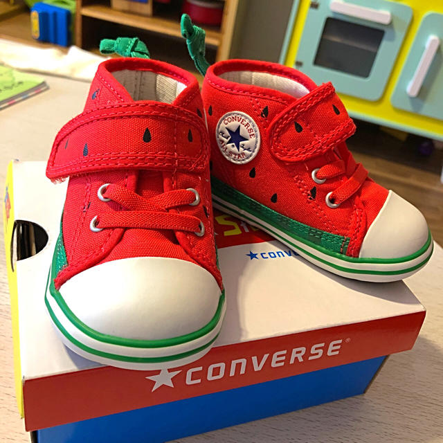 CONVERSE(コンバース)の未使用！　コンバース　オールスター　12.5センチ　スイカ柄　 キッズ/ベビー/マタニティのベビー靴/シューズ(~14cm)(スニーカー)の商品写真