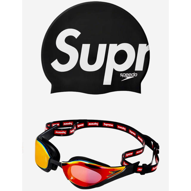 Supreme Speedo Swim Goggles ＋ Swim Cap 黒