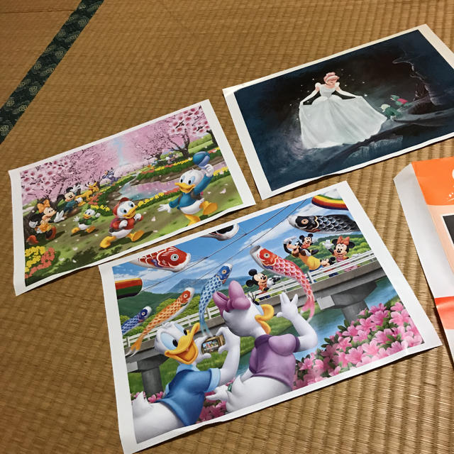 Disney(ディズニー)のディズニーキャラクター アート 3枚 エンタメ/ホビーの美術品/アンティーク(絵画/タペストリー)の商品写真