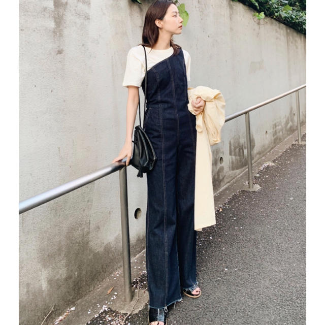 今季新作♡MOUSSY ONE SHOULDER DENIM JUMP SUITパンツ