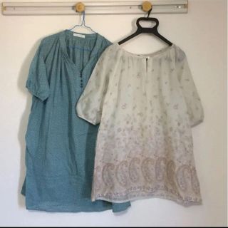 ショコラフィネローブ(chocol raffine robe)の☆プロフ必読☆ 2枚セット 水玉ワンピース ペイズリー柄ワンピース(ひざ丈ワンピース)