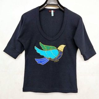 クチャ(cuccia)のクチャ 鳥柄 5分袖 カットソー(Tシャツ(半袖/袖なし))