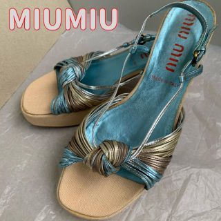 ミュウミュウ(miumiu)のmiumiu サンダル 38(サンダル)