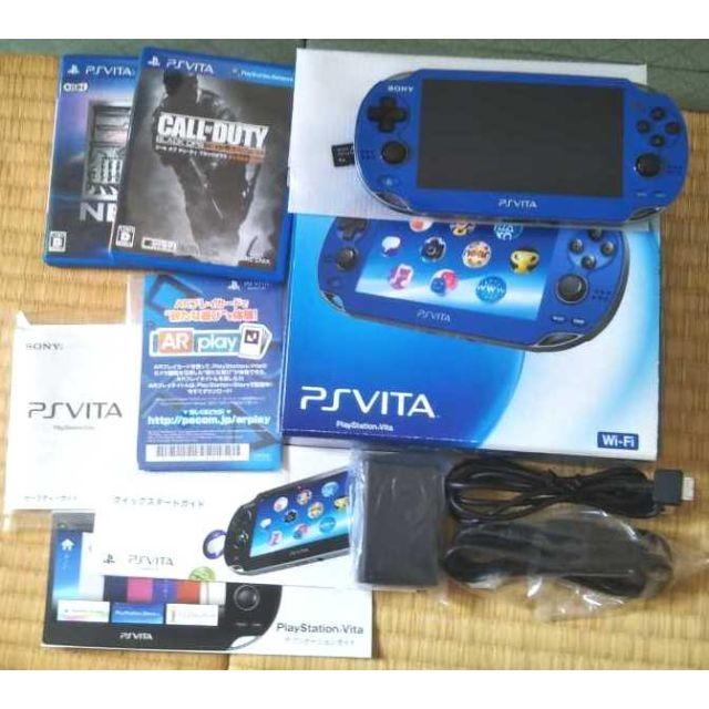 携帯用ゲーム機本体PS Vita PCH-1000 サファイア・ブルー＋メモリ