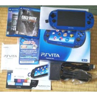 プレイステーションヴィータ(PlayStation Vita)のPS Vita PCH-1000 サファイア・ブルー＋メモリ・ソフト(携帯用ゲーム機本体)