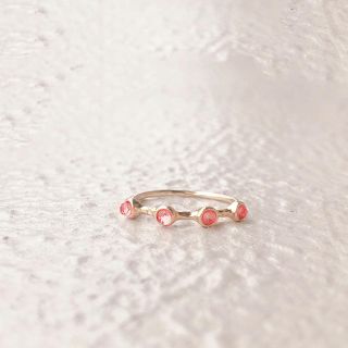 アメリヴィンテージ(Ameri VINTAGE)のred moon ring* ハーフエタニティレッドムーンリング(リング(指輪))