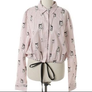 ザラ(ZARA)の新品⭐︎タグ付き　ストライプねこ柄シャツ(シャツ/ブラウス(長袖/七分))