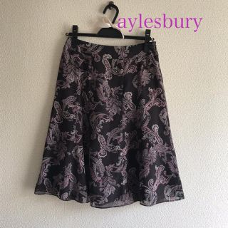 アリスバーリー(Aylesbury)の値下げ❗️ 美品　アリスバーリー    ペイズリー シフォンスカート(ひざ丈スカート)