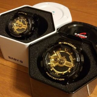 ジーショック(G-SHOCK)のCASHIO G-SHOCK ジーショック ペア ブラック ゴールド(腕時計(デジタル))