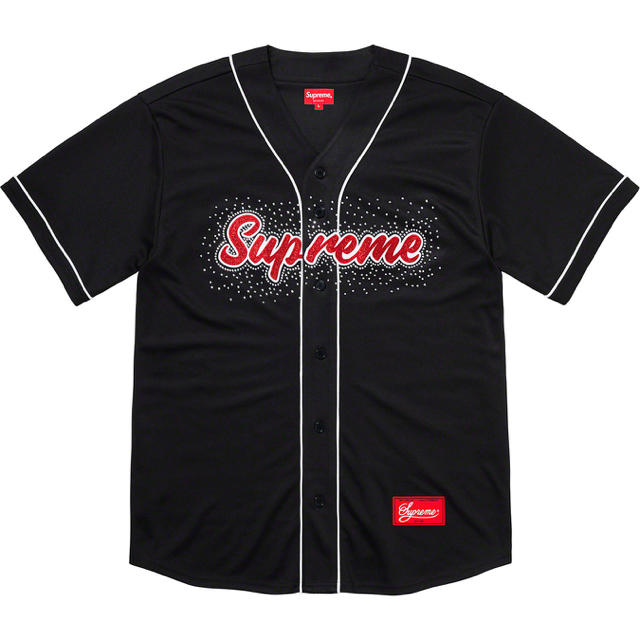 トップスM 新品　Supreme Rhinestone Baseball Jersey