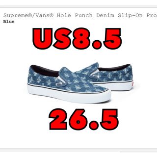 シュプリーム(Supreme)のSupreme Vans Hole Punch Denim Slip-on(スリッポン/モカシン)