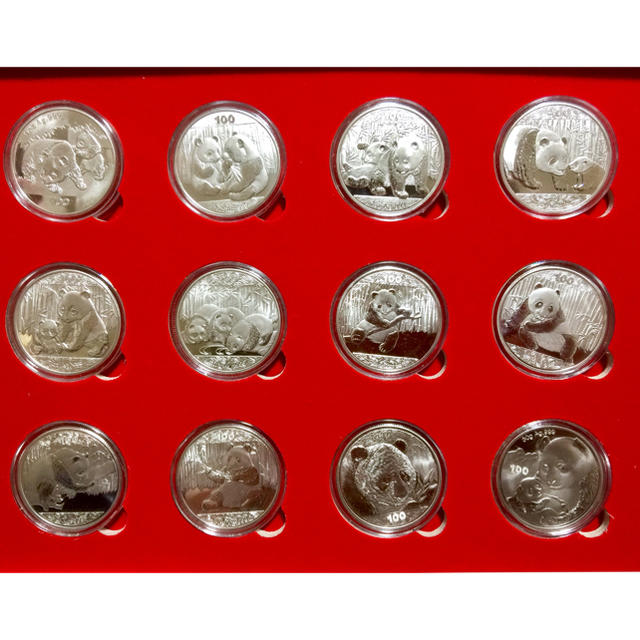 中国パンダ記念銀貨メダル 12枚セット