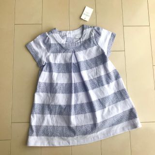 ベビーギャップ(babyGAP)の新品　babygap ■ フラワー　ボーダー　ワンピース　70 80(ワンピース)