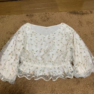 ナイスクラップ(NICE CLAUP)の総刺繍トップス(カットソー(長袖/七分))