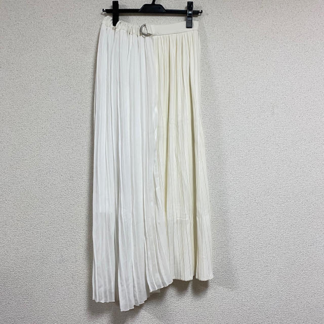 ロングスカート【即納】 ROSE BUD ローズバッド プリーツラップスカート ホワイト F