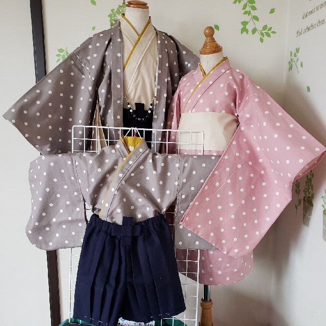 なう 様♡専用　ベビー、キッズ着物&袴風セットアップ ハンドメイドのキッズ/ベビー(外出用品)の商品写真