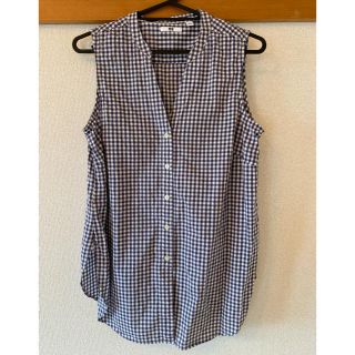 ユニクロ(UNIQLO)の値下げ　ユニクロ　ギンガムチェック　ノースリーブ　トップス(シャツ/ブラウス(半袖/袖なし))