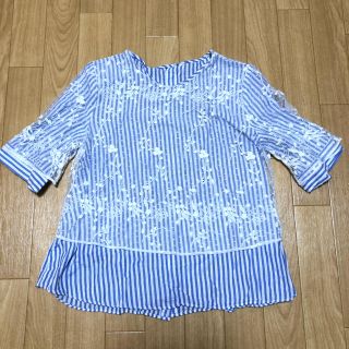 ザラ(ZARA)のZARA ストライプレースブラウス(シャツ/ブラウス(長袖/七分))