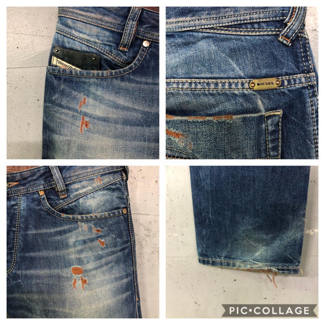 DIESEL IAKOP オールド加工テーパードデニムパンツ!イタリア製!