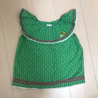 プチジャム(Petit jam)のグリーン花柄トップス95cm(Tシャツ/カットソー)