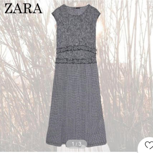 ZARA(ザラ)のZARA ギンガムチェック　ワンピ レディースのワンピース(ひざ丈ワンピース)の商品写真