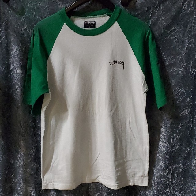 STUSSY - STUSSY ステューシー Tシャツ ロゴT ラグランTシャツ 緑 バイ