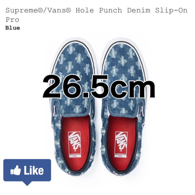 Supreme(シュプリーム)のSupreme / Vans Hole Punch Denim Slip-On メンズの靴/シューズ(スニーカー)の商品写真