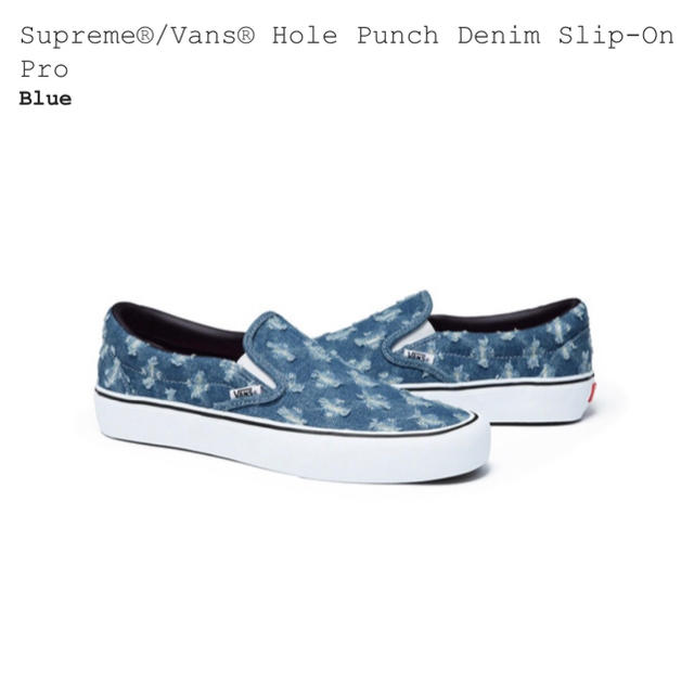 Supreme(シュプリーム)のSupreme / Vans Hole Punch Denim Slip-On メンズの靴/シューズ(スニーカー)の商品写真