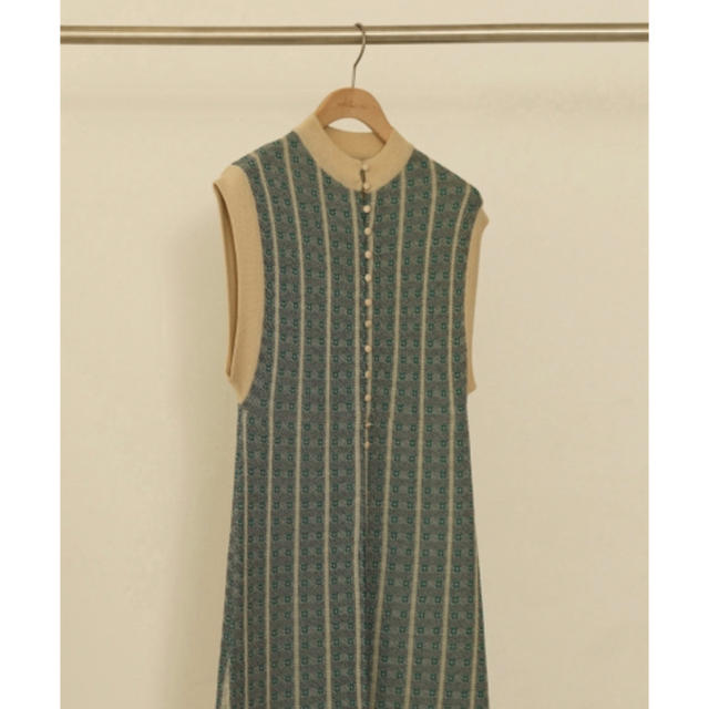 Jacquard Knit Dress ターコイズ38