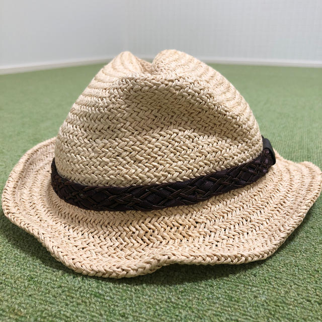 麦わら風 中折れハット レディースの帽子(麦わら帽子/ストローハット)の商品写真