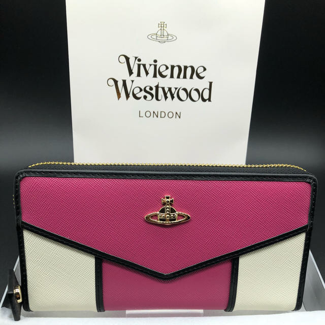 Vivienne Westwood(ヴィヴィアンウエストウッド)の【新品・正規品】ヴィヴィアン ウエストウッド 長財布 317 ピーチ プレゼント レディースのファッション小物(財布)の商品写真