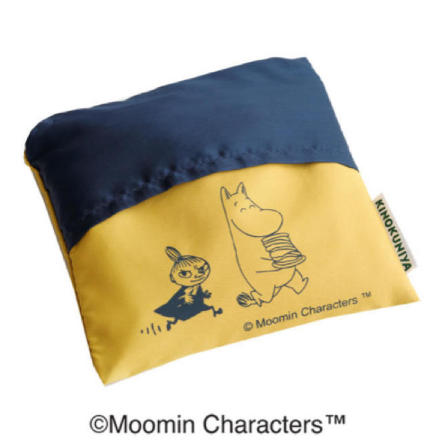 Little Me(リトルミー)のMoomin×紀ノ国屋/ムーミン コンパクトバッグ イエロー グレー ピンク レディースのバッグ(エコバッグ)の商品写真