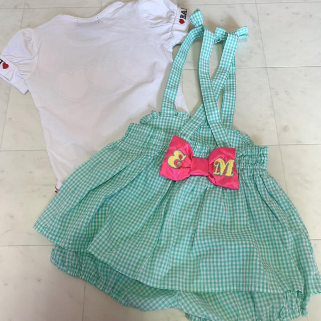 EARTHMAGIC(アースマジック)のギンガムサロペ♡トリプルTシャツ キッズ/ベビー/マタニティのキッズ服男の子用(90cm~)(Tシャツ/カットソー)の商品写真